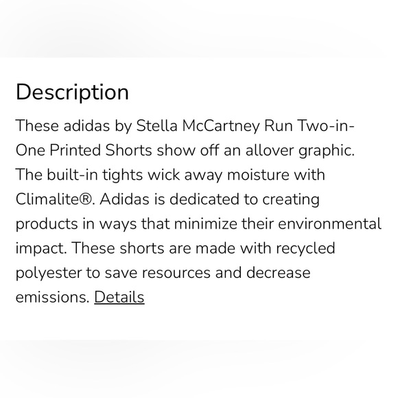NWOT adidas By Stella McCartney Run Two-In-One Printed Short - Picture 6 of 16